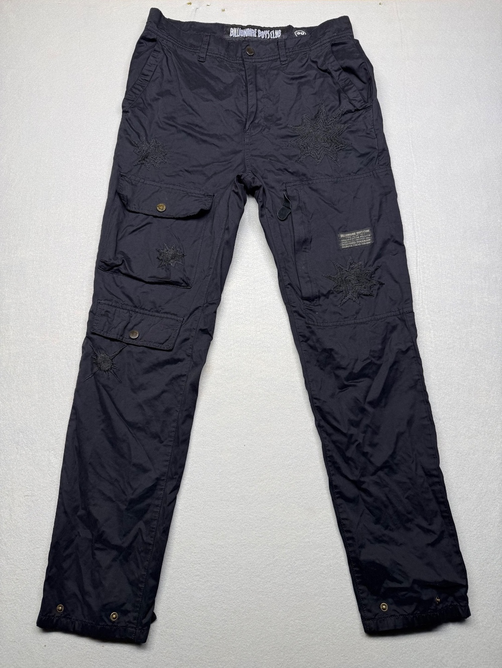 Billionaire Boys Club Cargo Pants Men Black Embroidered 30